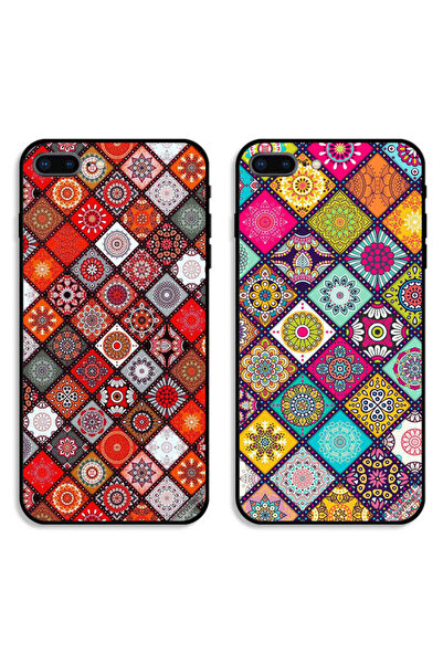 Covernex حافظتان واقيتان لهاتف Apple iPhone 7 Plus بتصميم فن الماندالا وشكل ا...