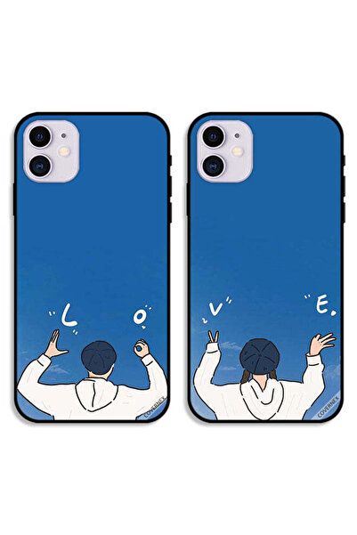 Covernex حافظتان واقيتان لهاتف Apple iPhone 11، أغطية خلفية بتصميم لفتة حب لل...