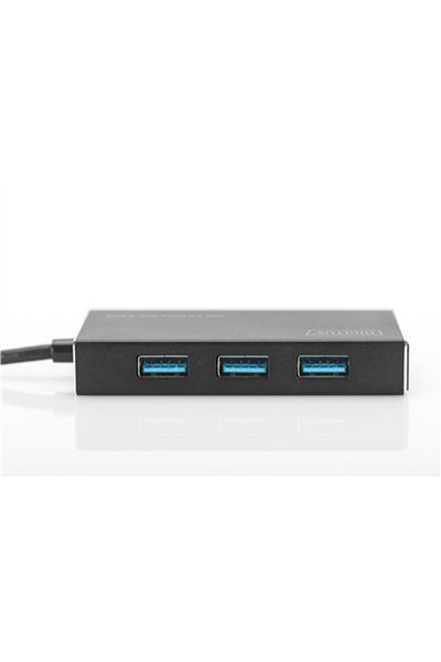 Digitus Hub USB 3.0 4-Port, Aluminiu, Alimentare 5V/2A