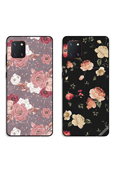 Covernex حافظتان لهاتف سامسونج جالكسي نوت 10 لايت بغطاءين واقيين بخلفية زهرية وزهرة لوتس ملونة