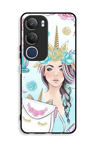 Covernex غطاء حماية لهاتف Vivo Y19s 4G مزين برسومات رموش على الحقيبة وفتاة وح...