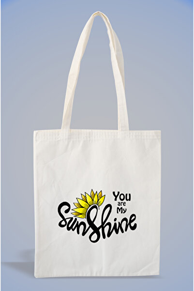 "You Are My Sunshine" Baskılı Bez Çanta – Doğa Dostu ve Şık Tasarım
