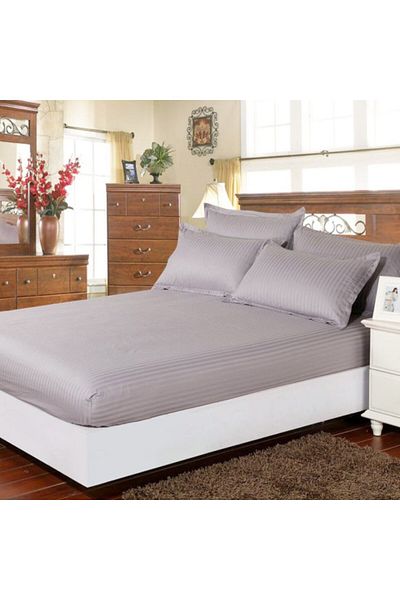 Pucioasa Damask bed cover set + 2 pillowcases, mattress 120x200cm, light gray