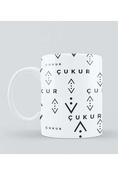 Story of candle Ceramic Mug with 'The Pit Series' Print in White