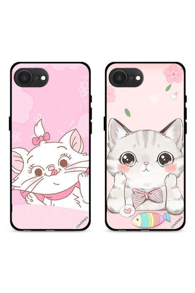 Covernex حافظتان واقيتان لهاتف Apple iPhone 16e بتصميم قطة وسمكة قطة