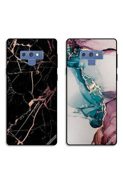 Covernex حافظتان لهاتف سامسونج جالكسي نوت 9 بأغطية واقية بنقوش رخامية متشققة