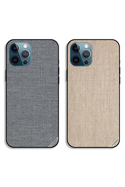 Covernex حافظتان لهاتف Apple iPhone 12 Pro Max بغطاءين واقيين بنمط قماش وملمس...