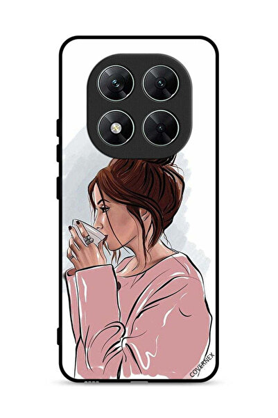 Covernex غطاء حماية لهاتف Xiaomi Poco X7 5G برسومات فتاة تشرب الشاي