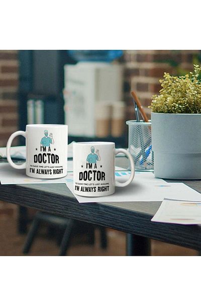 Story of candle Ceramic mug with the “I'm A Doctor” design printed in white