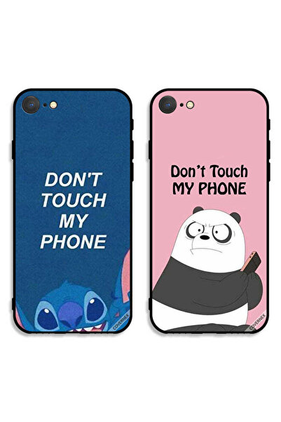 Covernex حافظتان واقيتان لهاتف Apple iPhone 8، مطبوع عليهما "لا تلمس هاتفي"