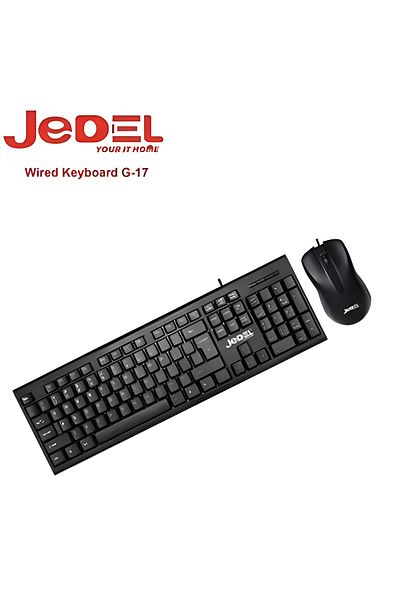 jedel G-Dell G17 Wired Keyboard and Mouse Combo for Laptops and Desktops Black