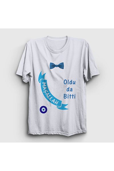 Presmono Unisex Λευκή Έγινε Μάσα Αλλά T-Shirt Περιτομής 555321tt