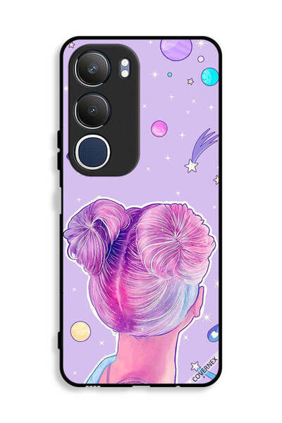 Covernex غطاء حماية لهاتف Vivo Y19s 4G بتصميم فتاة ونجوم الفضاء