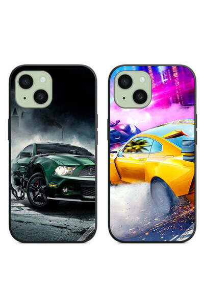 Covernex حافظتان لهاتف Apple iPhone 15، أغطية حماية بتصميم سيارة سباق وشيلبي
