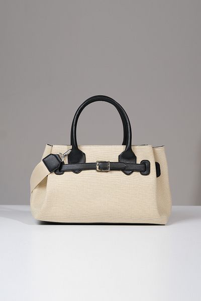 Çantacımstore Γυναικεία Kosta Δερμάτινη τσάντα Shopper 1507 Hasır-Syh