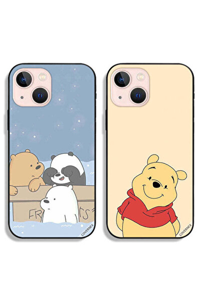 Covernex حافظتان لهاتف Apple iPhone 13 mini، أغطية حماية بتصميم Bear Friends ...