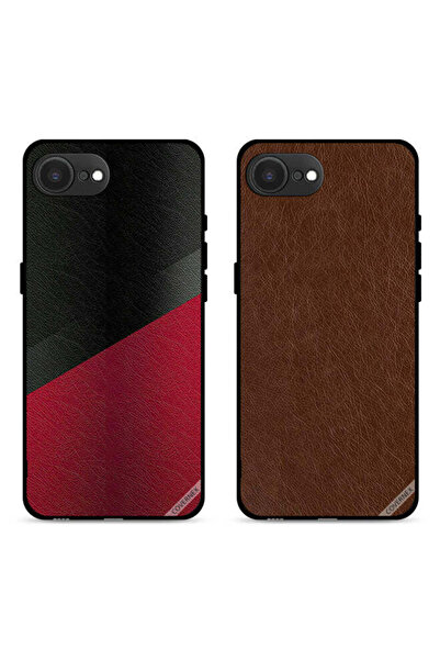 Covernex حافظتان لهاتف Apple iPhone 16e بغطاءين واقيين بنقشة سوداء وحمراء وجل...