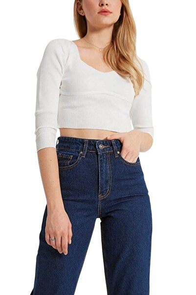 byhaziran butik Ariadne Дівчачі джинси темно-сині з високою талією, еластичні, широкі штанини