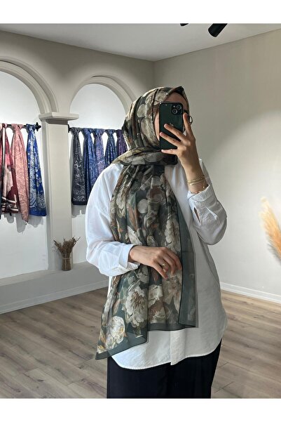 Merwiss Aura Silk Crepe Shawl - Πράσινο