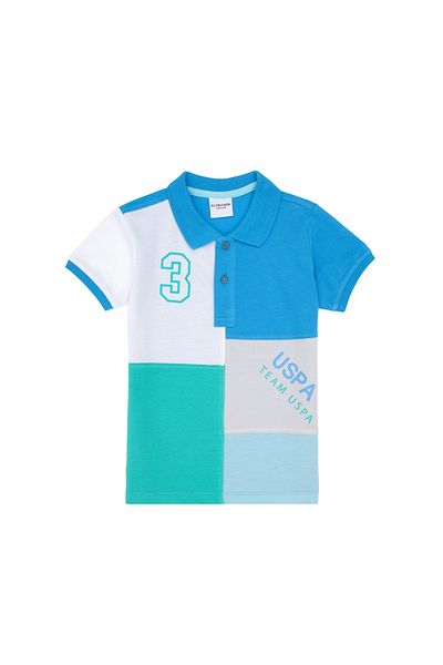 U.S. Polo Assn. Boy's Turquoise Polo Neck T-Shirt 50300185-Vr093