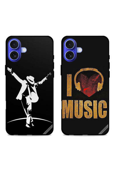 Covernex حافظتان واقيتان لهاتف Apple iPhone 16، Mj Style وi Love Music