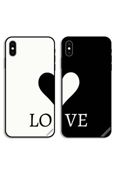 Covernex حافظتان واقيتان لهاتف Apple iPhone X، أغطية خلفية بتصميم زوجين محبين