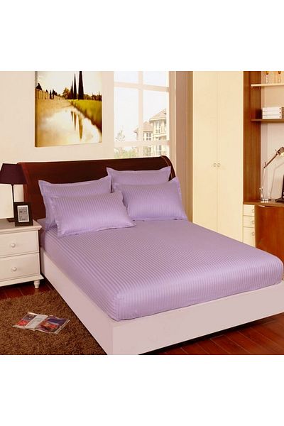 Pucioasa Damask bed cover set + 2 pillowcases for 180x200cm mattress, lilac