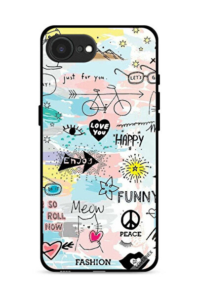 Covernex غطاء حماية لجهاز Apple iPhone 16e بتصميم Doodle Meow Enjoy