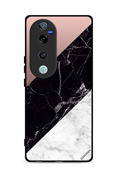 Covernex غطاء حماية لهاتف Vivo V40 Pro 5G بنمط مزيج من الرخام والبساطة