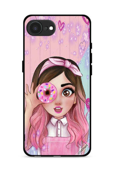 Covernex غطاء حماية لجهاز Apple iPhone 16e بتصميم فتاة محبة للدونات