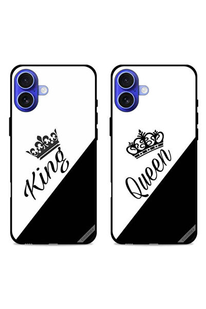 Covernex حافظتان لهاتف Apple iPhone 16، أغطية حماية للزوجين بتصميم ملك وملكة،...