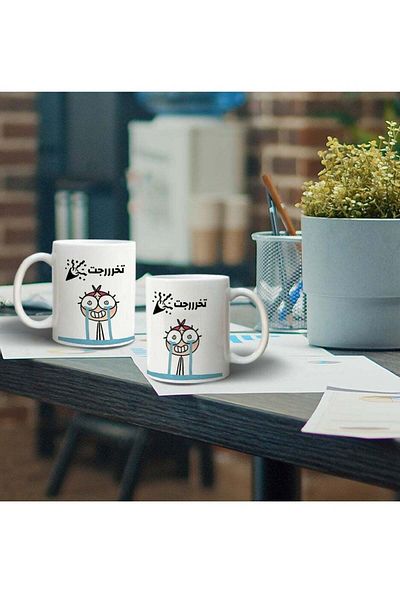 Story of candle Ceramic Mug with 'Graduated' Design in White
