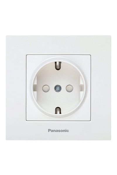 PANASONIC Schuko Socket with Child Protection - White Karre Plus
