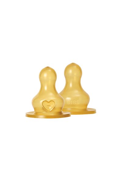 Bibs - Set of 2 baby bottle nipples, Latex, fast flow