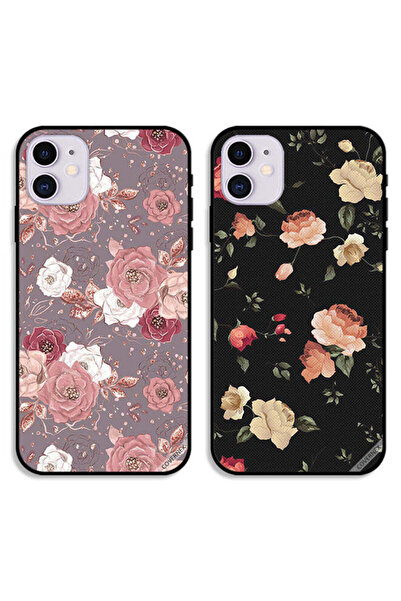 Covernex حافظتان لهاتف Apple iPhone 12، أغطية واقية بخلفية زهرية وزهرة اللوتس الملونة