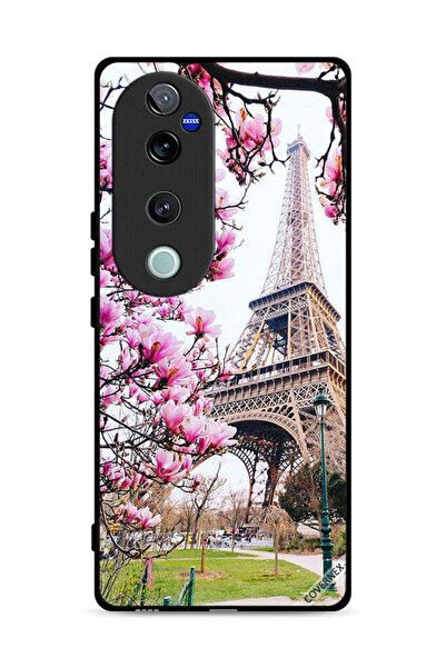 Covernex غطاء حماية لهاتف Vivo S19 Pro 5G بنقشة الزهور وبرج إيفل
