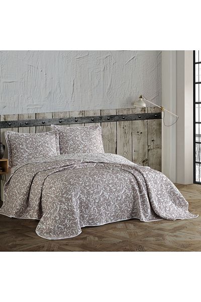 Nazenin Jacquard double bedspread, Home, Brown