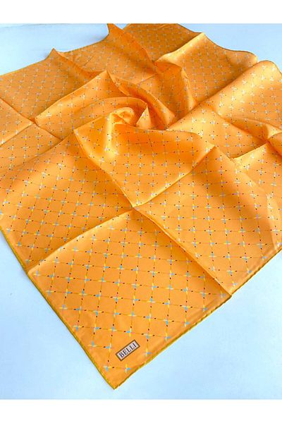Belli Tivil Pure Silk Scarf 4048-50 Orange Mixed Pattern