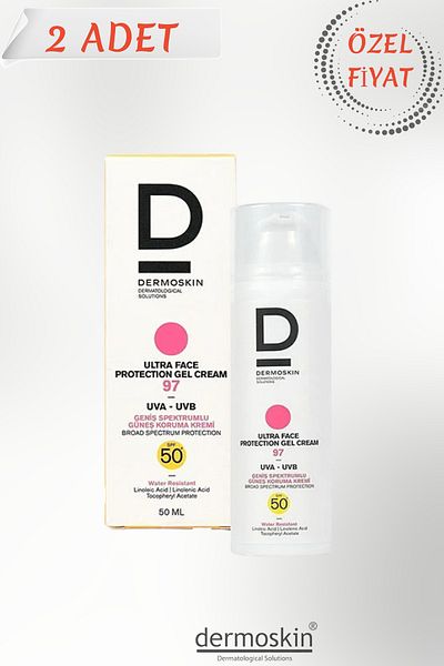Dermoskin Ultra Face Protection Gel Cream 97 Spf 50+ 50 ml (2 Pcs) Suitable for All Skin Types