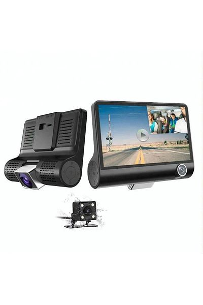 DAR Dual Car Camera Full HD 1080p with 4.0" Screen, 3-Way Recording, G-Sensor and Loop Recording
