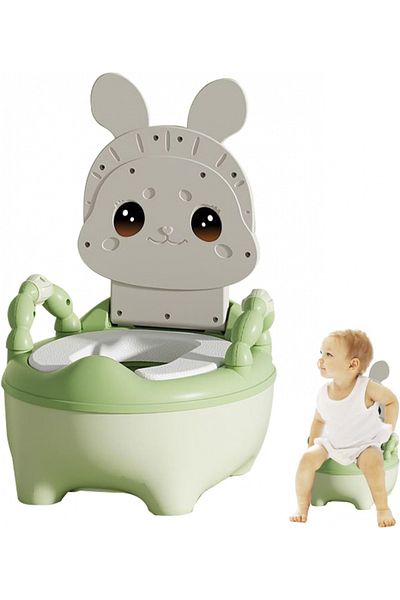 Little Mom Little Mom Cute Rabbit Green baby potty, with soft PU foam adapter, removable collection cup,