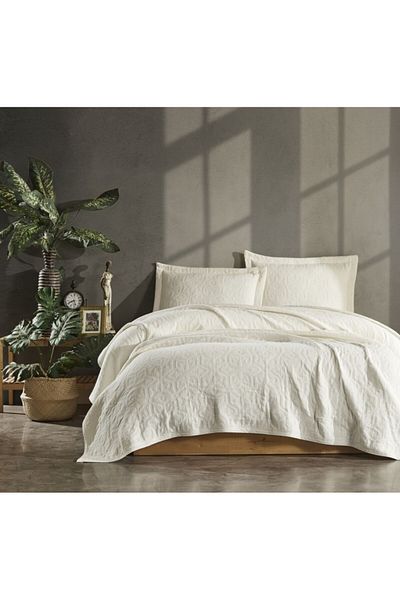 Şaheser Duvet cover set + 2 jacquard pillowcases, 240x260cm, Lucette Cream