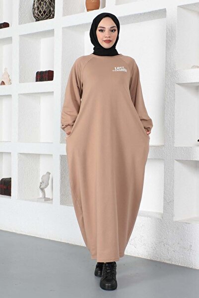 MG Φαρδύ μοντέλο φαρδύ φόρεμα VİZON