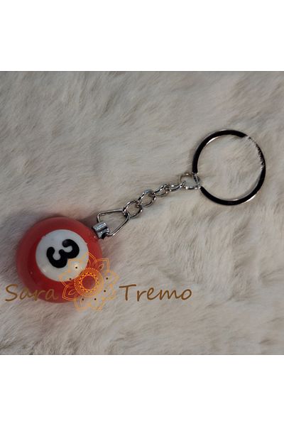 saratremo Billiard Ball Keychain