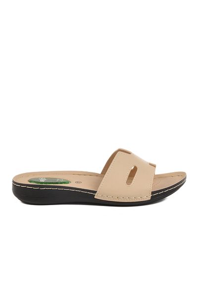 Aspor Beige Gel Sole Anatomical Women's Flat Slippers