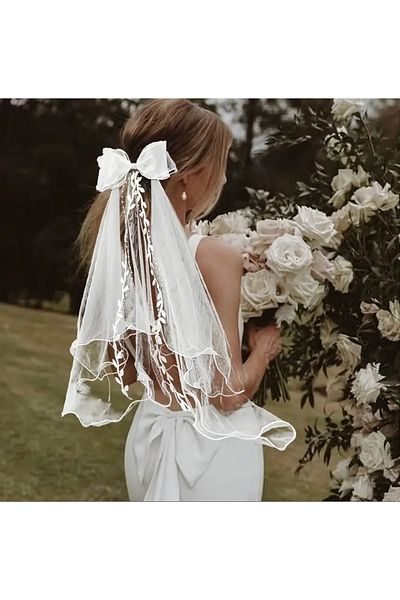 Store Bridal Accessory Veil Buckle – Bow & Pearl Embroidered