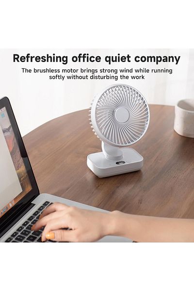 OEM Portable desk fan, quiet, 4 speeds, White