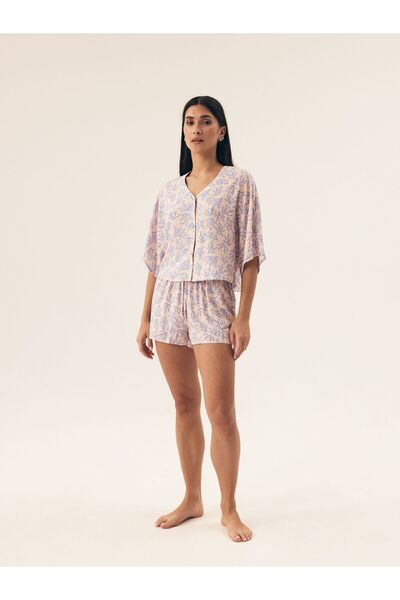 Henderson Pijamale din două piese pentru femei, cămașă cu nasturi și pantalon...