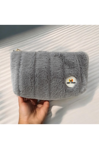 ART PINE Teddy Plush Makeup Bag Medium - Cosmetic - Clutch - Travel