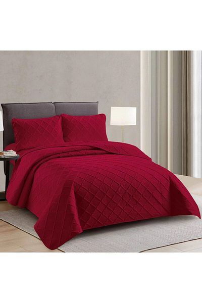 Pucioasa Double quilted bedspread, Sulfur, Red